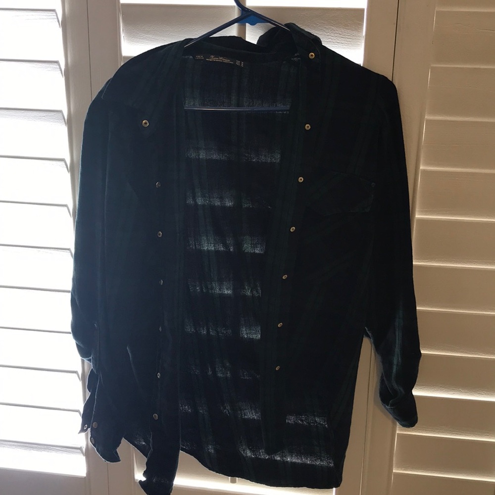 Navy Blue and Emerald Green Flannel